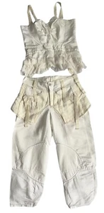 Marithé and François Girbaud ecru bustier and trousers set - Picture 1 of 14