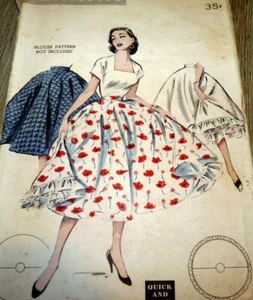 *LOVELY VTG 1950s CIRCLE SKIRT & PETTICOAT Butterick Sewing Pattern Waist 23 - Picture 1 of 1