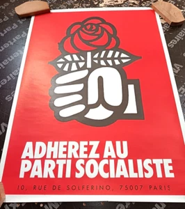 AFFICHE POLITIQUE ADHEREZ AU PARTI SOCIALISTE ANNEES 80/90 - Picture 1 of 1
