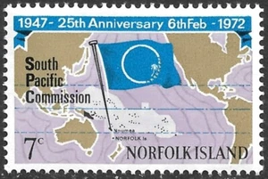 Norfolk Island Scott 149 Map South Pacific Commission Flag VF MNH. - Picture 1 of 1