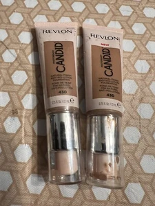 Revlon Photoready Candid Natural Finish Foundation #430 Honey Beige Lot Of 2 - Picture 1 of 6