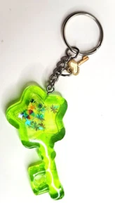 Handgefertigter Treibsand Flüssigkeitsstreuer neongrün Schlüssel Anhänger Schlüsselanhänger - Bild 1 von 3
