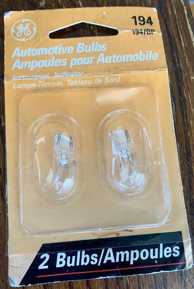 (2) New GE 194/BP Miniature Lamp Bulb/Ampoules 12 Volt NIP Instrument, Indica - Image 1 of 2