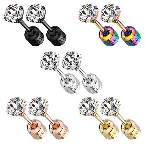 1 Paar Edelstahl Medizinische Ohrstecker Ohrringe Kristall Gesundheitsstecker - Bild 1 von 1