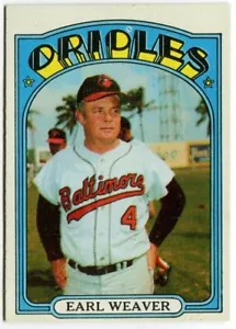 1972 Topps #323 Earl Weaver Baltimore Orioles - Foto 1 di 2