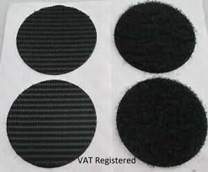 Velcro Strip Black Self Adhesive Sticky Pads Discs Coin Dot 45Mm 6 Hook & 6 Loop
