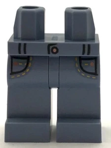 Lego Nuevo Pantalones Minifigura Azul Arena Piernas con Bolsillos Negros Contorno Parte - Imagen 1 de 1