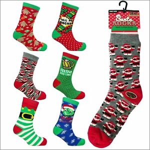 Thick Fur Lined Xmas Gift Novelty Stocking Filler Adults Christmas Slipper Socks