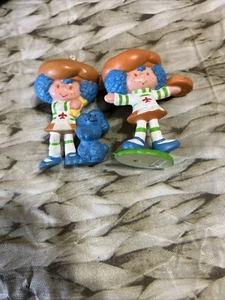 Vintage Strawberry Shortcake Blueberry Muffin Deluxe Miniature 2 Figures 80’S - Picture 1 of 17
