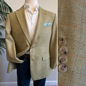 HART SCHAFFNER MARX BLAZER SIZE 42R WINDOWPANE SPORT COAT SUIT JACKET USA - Picture 1 of 12