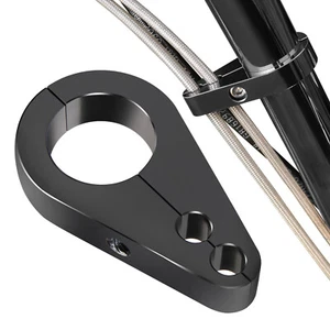 1" Harley Throttle Clutch Cable Brake Line Clamp for Frame Handlebar Black  - Picture 1 of 7