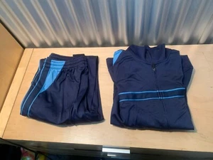 Vintage Starter Trainingsanzug Herren Large blau Jacke Trainingshose gestreift Y2K - LN - Bild 1 von 18