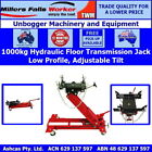 Millers Falls Twm 1000kg (2200lb) Hydraulic Floor Transmission Jack