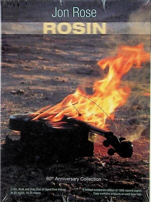 Jon Rose -Rosin -60th Anniversary 4-CD -NEW -SIGNED & Bow Hair (Free Jazz/RARE)  - Image 1 of 2