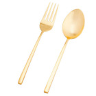 Pottery Barn Stainless Flatware LUNA GOLD -  2pc Serving Set New