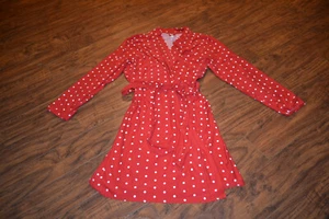 B4- Pajama Drama Red/White Polka Dot Robe Size S/M - Picture 1 of 2
