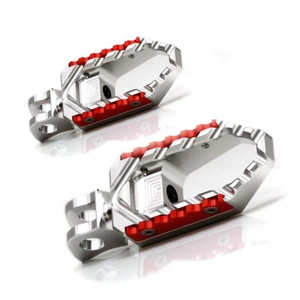 TRC Rider Front Silver Wide Touring Foot Pegs For Ducati Sport 620 All Year - Picture 1 of 10
