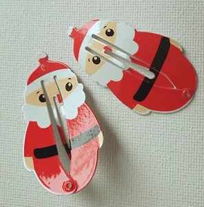 NEU Weihnachten Weihnachtsmann Figur 5cm Haarspangen Griffe Slides Neuheit Rot Mode - Bild 1 von 2