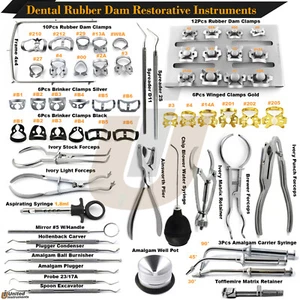 Range Of Dental Rubber Dam Clamps All Teeth Restorative Endodontic Clamp Forceps - Picture 1 of 23