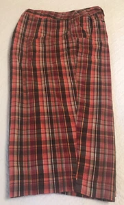 WHITE STAG Womens Sz 16 Avg Plaid Shorts “Coral Sun Combo” EUC Coral, Brown, Tan - Picture 1 of 11