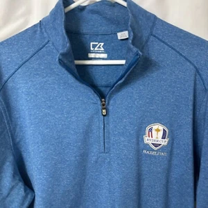 Pullover Cutter & Buck WeatherTec 2016 Ryder Cup avellana talla grande 1/4 cremallera - Imagen 1 de 6