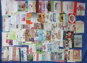 #7 Large Lot-140+ Flowers USED Greeting Cards/Covers/Fronts Ephemera Crafts DIY - Picture 1 of 24
