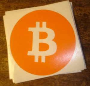 (Pequeño) Pegatina / calcomanía de vinilo corte contorno BitCoin - naranja - 50 mm - Imagen 1 de 2