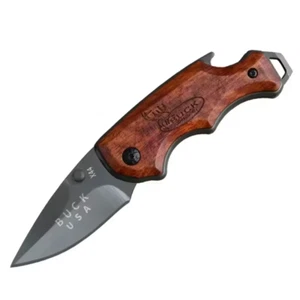 kleines Rustikales Holz Klappmesser Taschenmesser Angelmesser Survival Camping - Bild 1 von 6