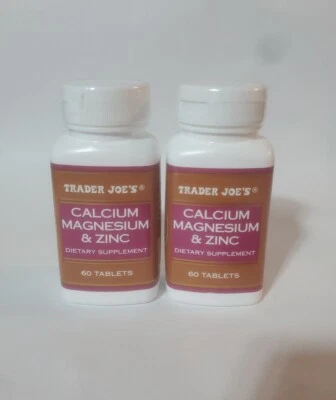 2 X Trader Joe's Vitamins Calcium, Magnesium & Zinc *Immune Support - Image 1 of 2
