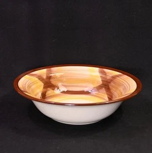 Vernonware Vegetable Bowl Organdie Plaid 8 3/4" Brown & Yellow 1937-1945 Vernon - Picture 1 of 13
