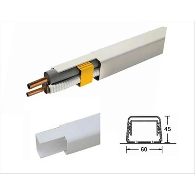 CANALINA MEDIA 60x45 mm CONDIZIONATORE CLIMATIZZATORE MONO SPLIT 2 mt DIELLE - Immagine 1 di 2