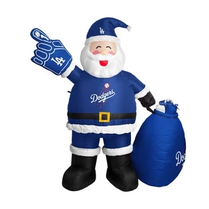 Los Angeles Dodgers 7Ft Tall Inflatable Santa Claus Christmas Yard Inflatable - Picture 1 of 1