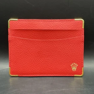 Rolex Red Leather Cardholder Card Wallet Montres Switzerland Montres 101.60.55 - Picture 1 of 14