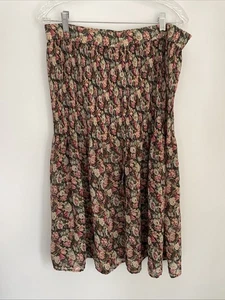 Vintage Express Damengröße LARGE Blumenmuster Knopfleiste Rock halbhoch - Bild 1 von 6