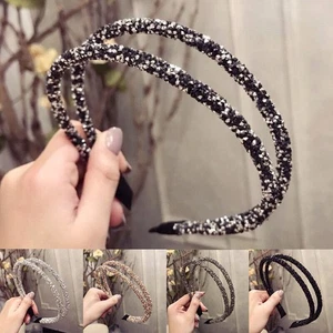 Fascia per capelli cerchio per capelli due strati accessori fascia festa donna cristallo regali - Foto 1 di 14