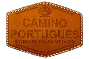 Aufnäher / Aufbügler Camino Portugues aus Kunstleder - Jakobsweg Pilgerweg - Picture 1 of 1
