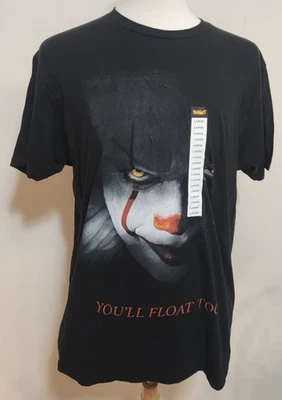 IT Pennywise You'll Float Too T 恤 Spirit 万圣节 成人 L 大号 全新 全新带标签 — 第 1/4 张图片
