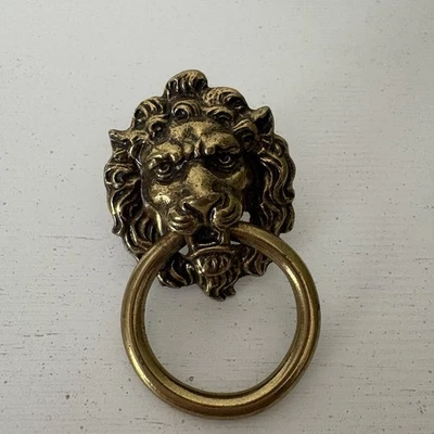 Vintage Cabinet Lion Ring Handle Victorian French Style Hardware - Image 1 of 4