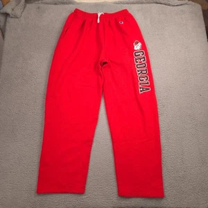 Champion Georgia Bulldogs Sweatpants Mens L Red Graphic Joggers UGA NCAA - Picture 1 of 10