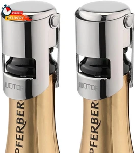 Sektstopfen Edelstahl, Prosecco Flaschenverschluss mit lebensmittelechtem Sili - Bild 1 von 3