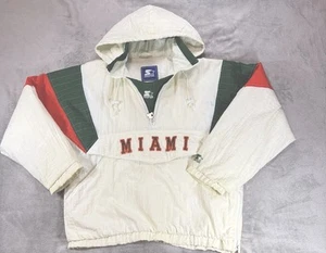 Vintage Rare Grail 90’s Miami Hurricanes Starter  Pullover Jacket Size Large🔥 - Picture 1 of 11