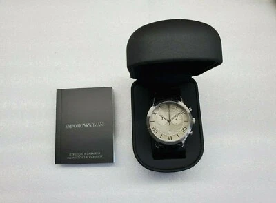 RELOJ HOMBRE EMPORIO ARMANI CRONÓGRAFO FECHA CORREA CUERO NEGRO AR1615 NUEVO Foto 1 de 4