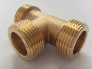 T-Stück AG Abgänge 3 x 3/4" flachdichtend Wellrohr DN16 Solar Heizung Sanitär - Picture 1 of 1