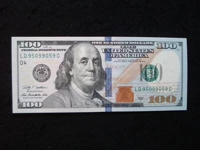 FANCY $100 FRN WITH RADAR SERIAL # - GEM CU - Image 1 of 4