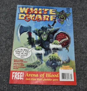 229 Vintage Games Workshop White Dwarf Magazine with Dark Elf Arena Of Blood - Picture 1 of 11
