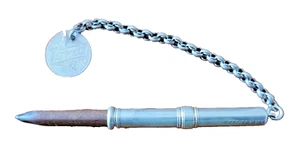 Sampson Mordan & Co. Silver Pencil Holder with white metal chain and Silver disc - Picture 1 of 9