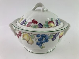 Villeroy & Boch Melina ovale Gemüseschüssel mit Deckel 8 1/4" Obstmotiv - Bild 1 von 10