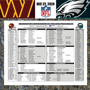PHI Eagles vs WAS Commanders - Game Issued Flipcard Program 12/22 NFL Football - Picture 1 of 3