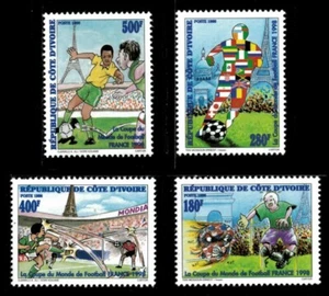 Costa d'Avorio 1998 - Francia Mondiali FIFA - Set di 4v - Scott 1015-18 - MNH - Foto 1 di 1