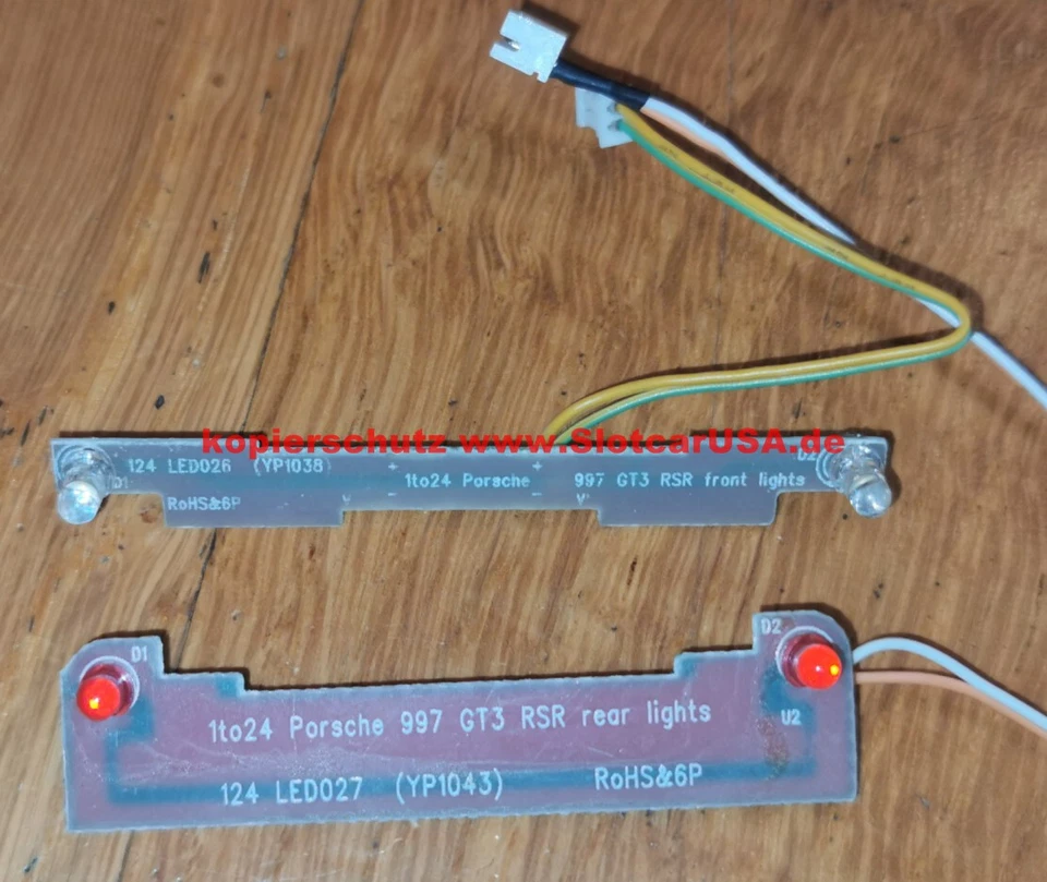 Carrera Digital 124 original LED Licht Front und Heck Porsche GT3 RSR